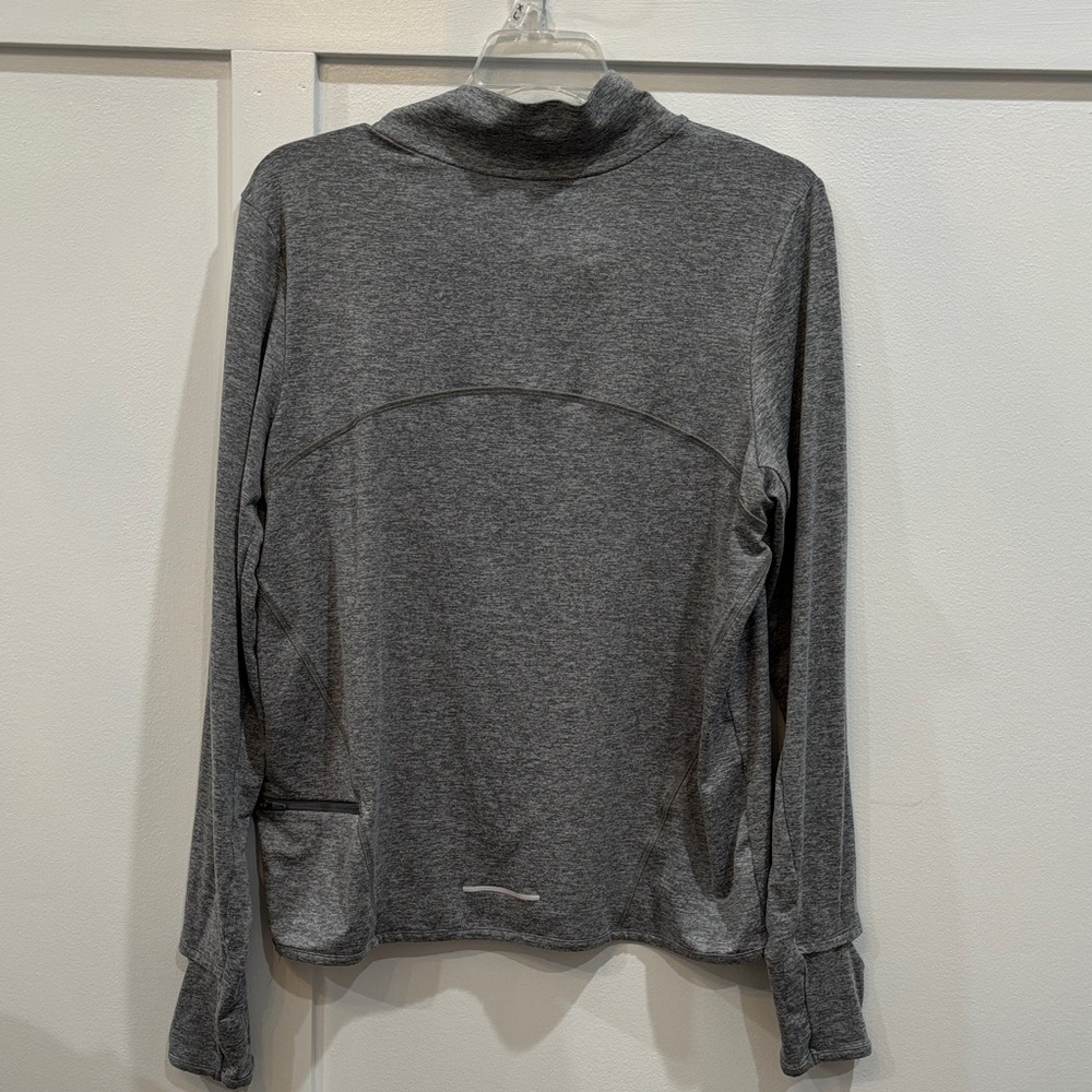 Nike Women's Heather Gray Quarter-Zip Long Sleeve Top - Picture 5 of 5